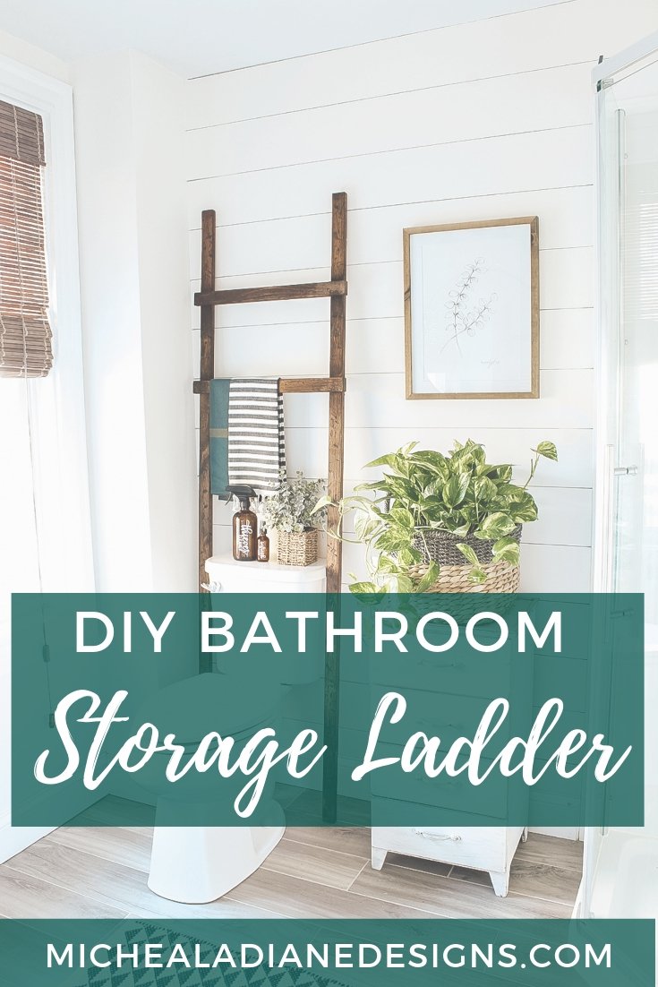 DIY Bathroom Storage Ladder - Clean and Scentsible