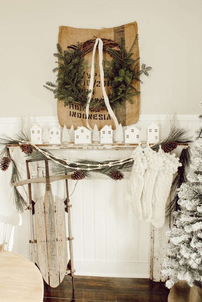 Rustic Christmas Antique Mantle | michealadianedesigns.com