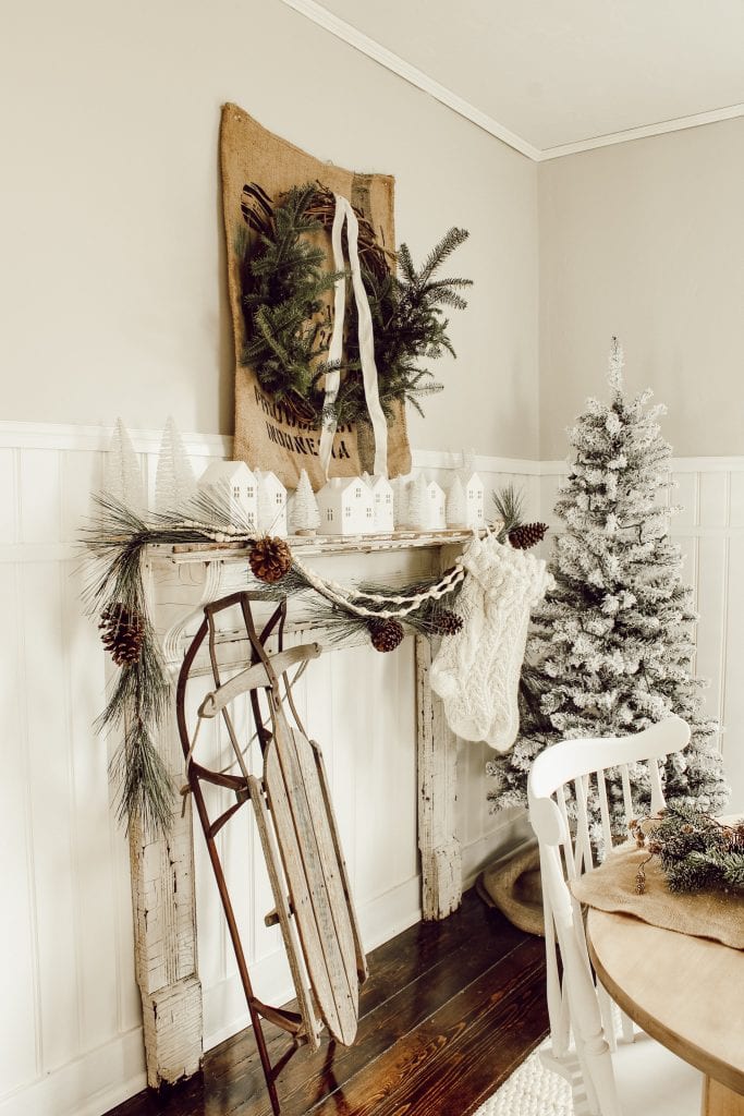 Rustic Christmas Antique Mantle | michealadianedesigns.com