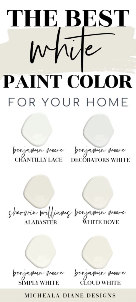 The Best White Paint Colors - Micheala Diane Designs