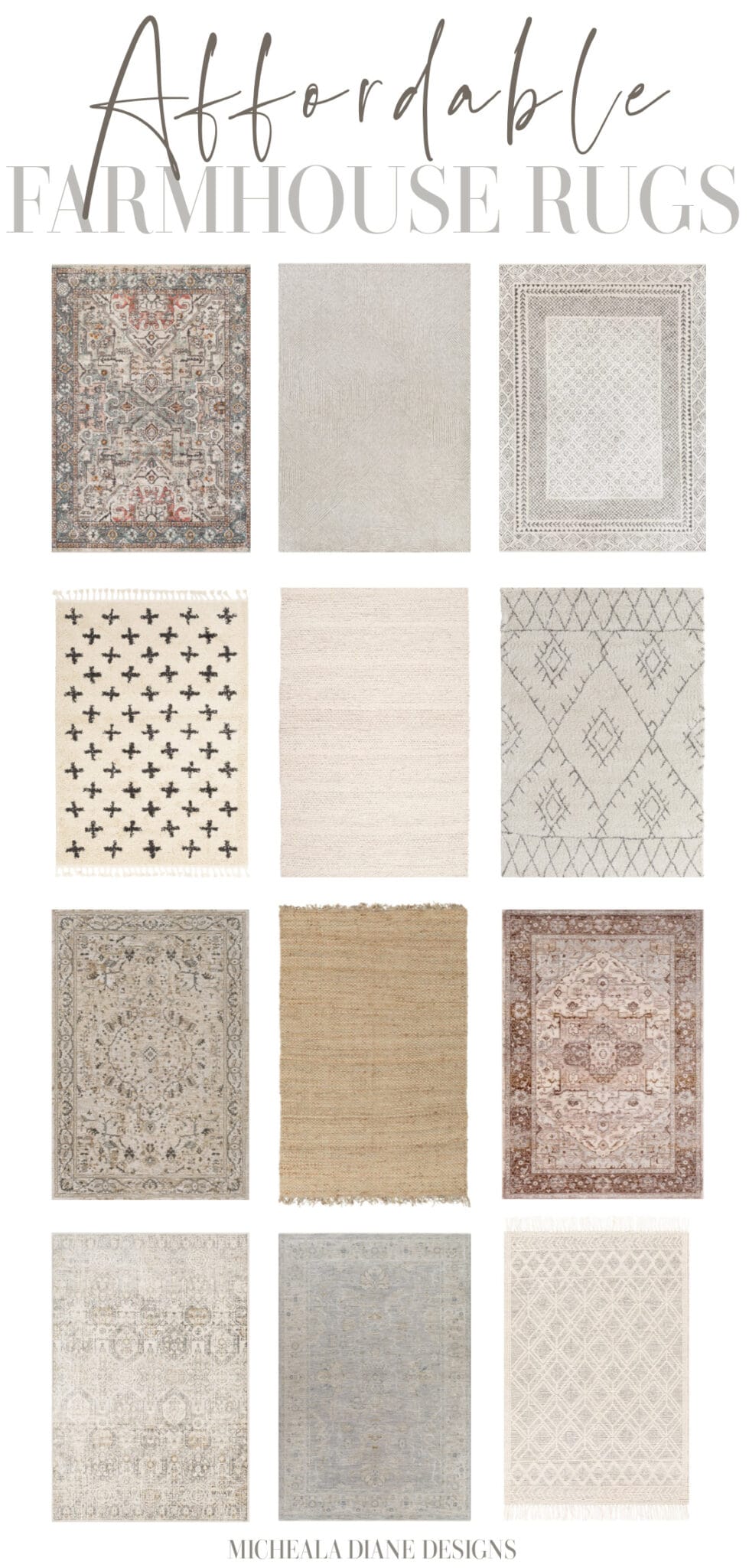 Affordable Farmhouse Style Rugs Micheala Diane Designs