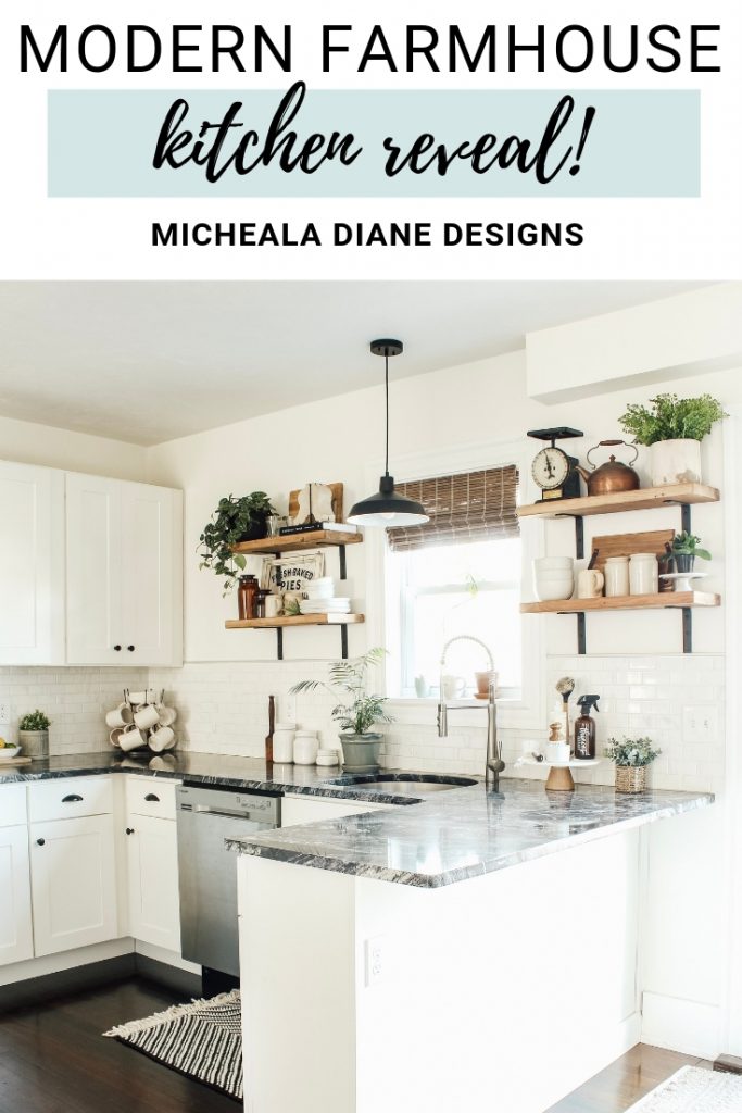 Modern Farmhouse Kitchen Makeover Reveal - Micheala Diane Designs