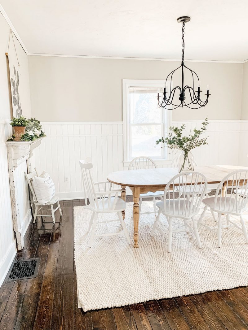 Simple Spring Mantel & Dining Room - Micheala Diane Designs