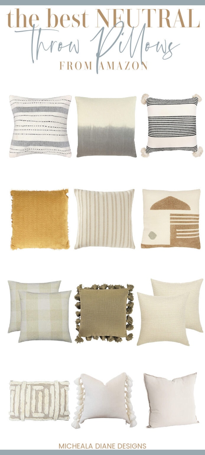 The Best Neutral Throw Pillows From Amazon - Micheala Diane Designs