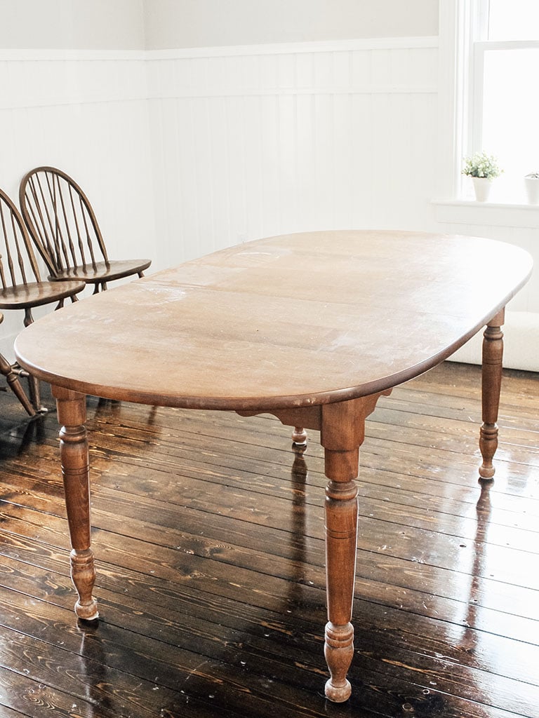 old wood dining room table