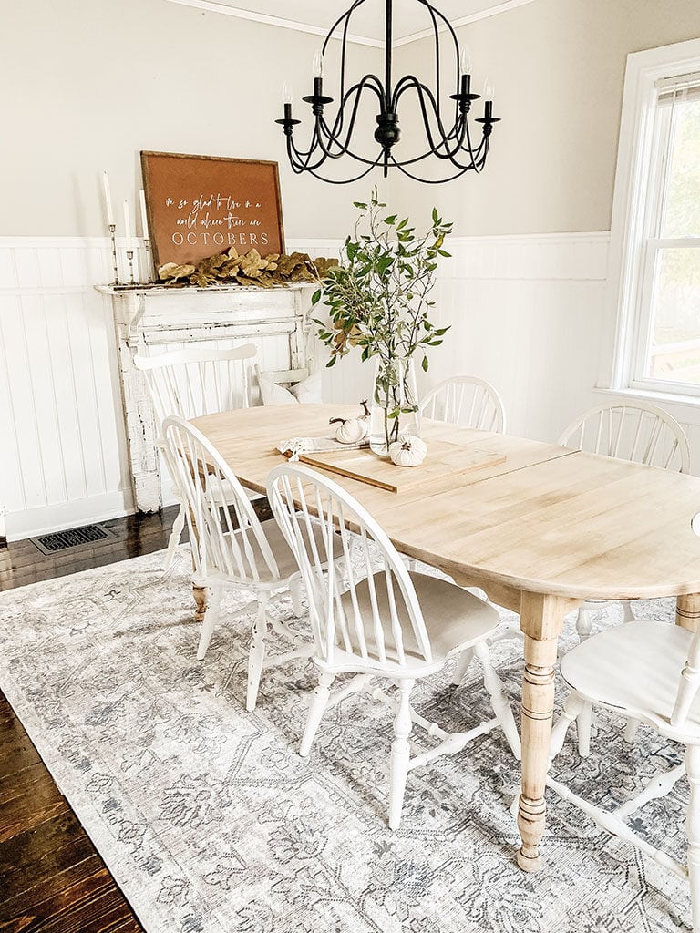 Stidham rug from Boutique Rugs under dining table