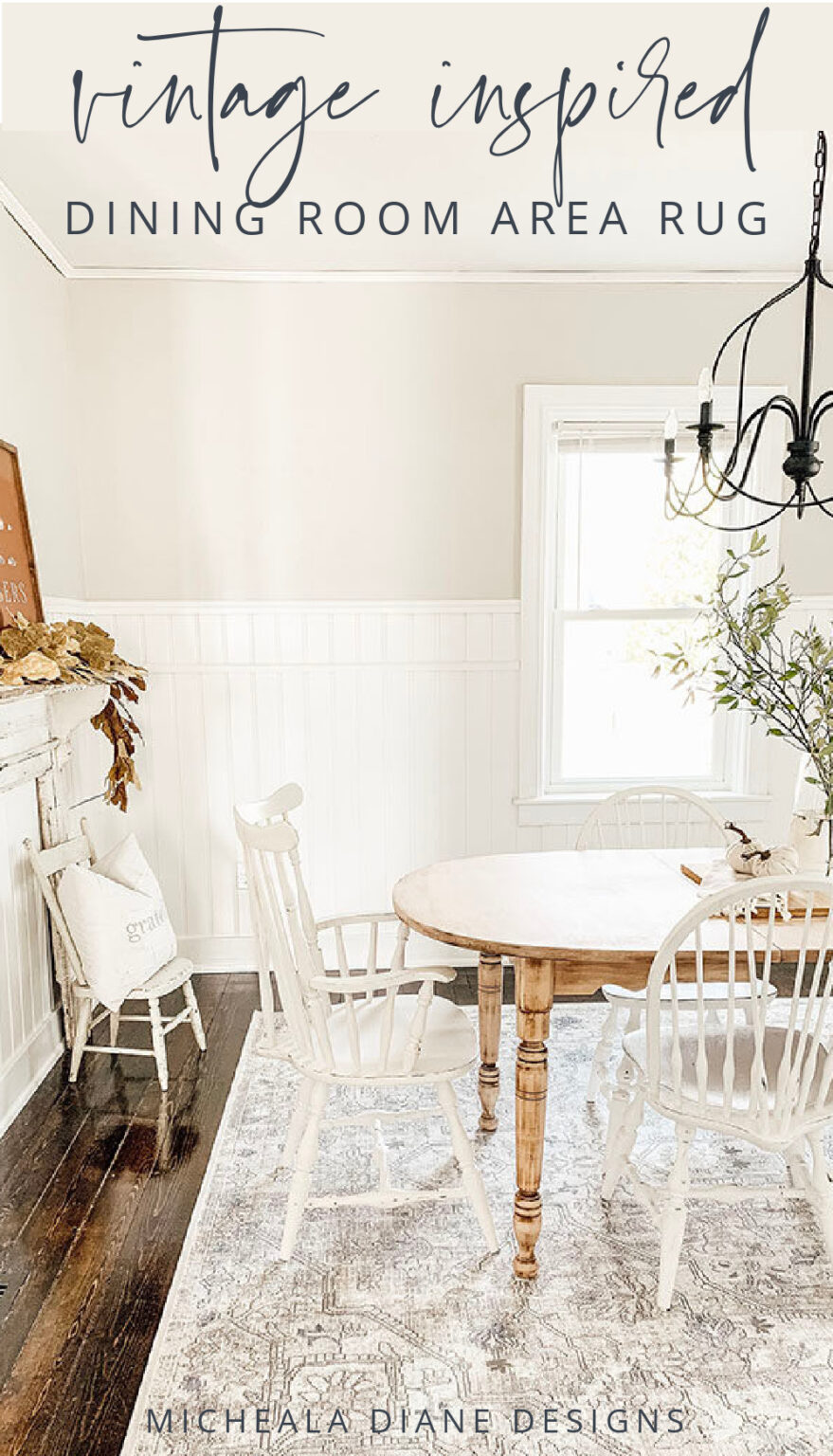 Vintage Inspired Dining Room Rug Boutique Rugs Micheala Diane Designs