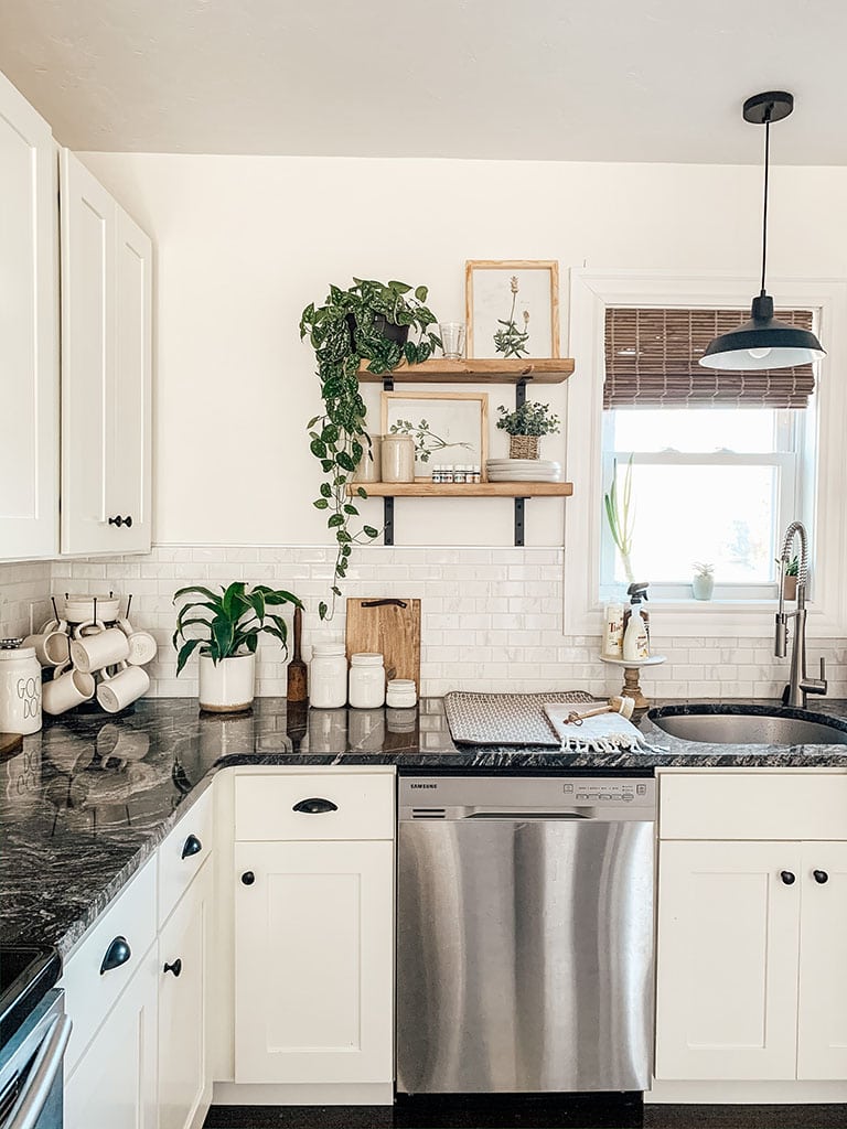 spring kitchen open shelving