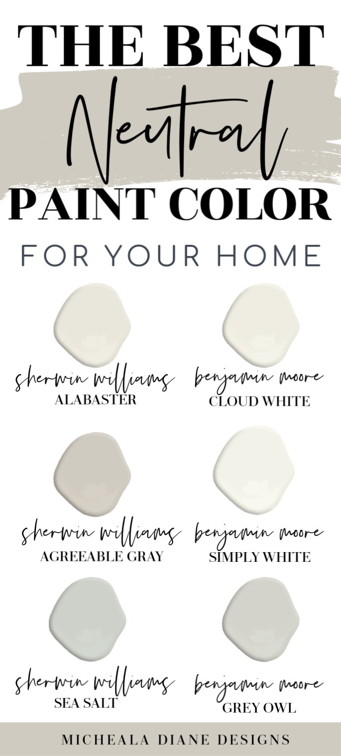 Neutral Paint Colors | My Home Paint Colors - Micheala Diane Designs