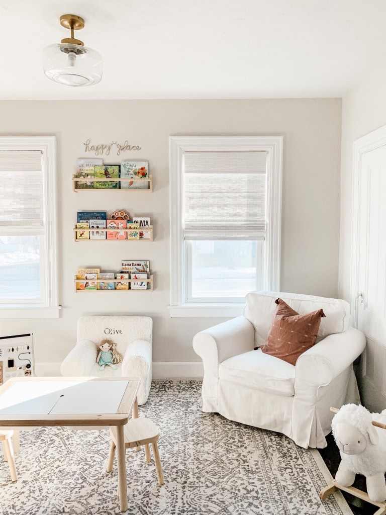 Kids playroom painted Benjamin Moore Classic Gray