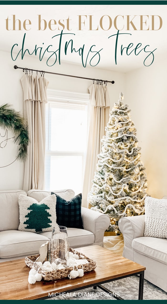 Decorated flocked on sale christmas trees