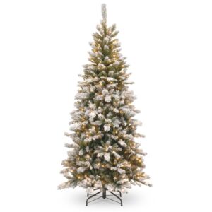 Slim Flocked Tree w/ lights