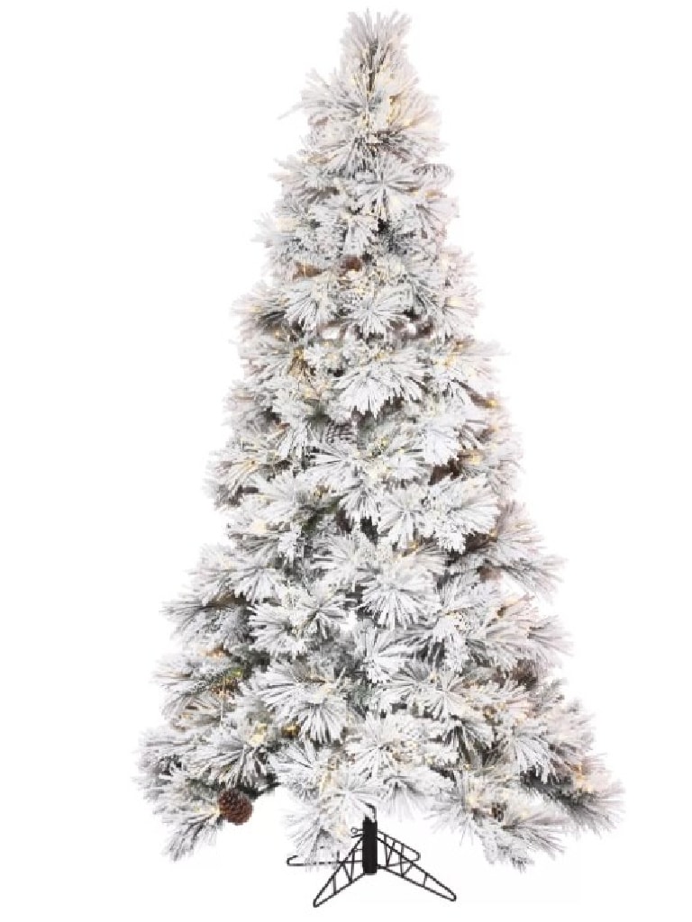 10 of the Best Flocked Christmas Trees Micheala Diane Designs