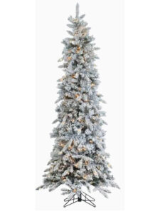 slim flocked christmas tree