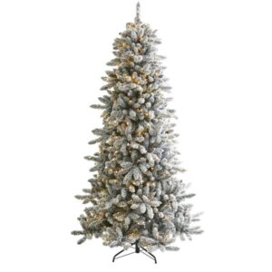 Nearly Natural 7.5ft flocked fir Christmas tree