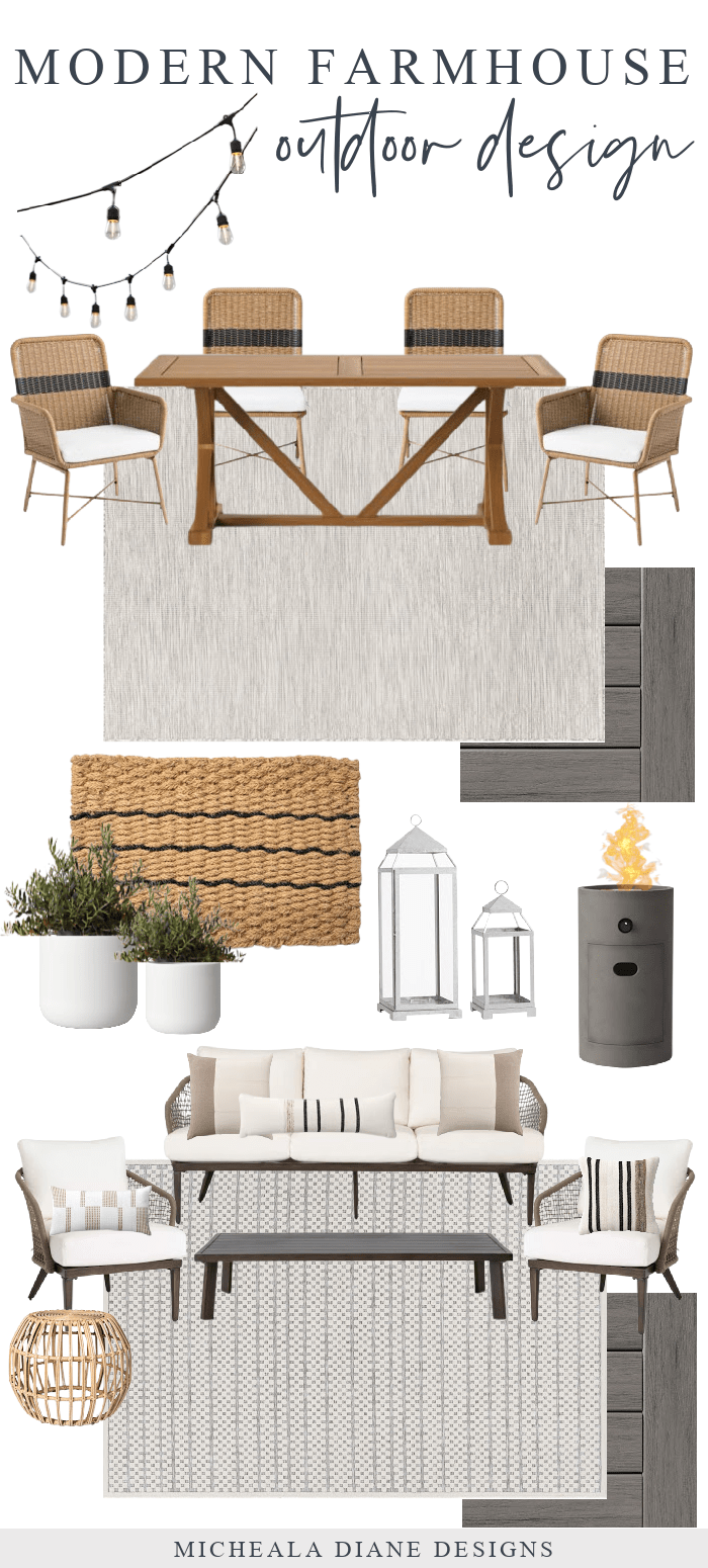 Modern farmhouse outdoor online dining set