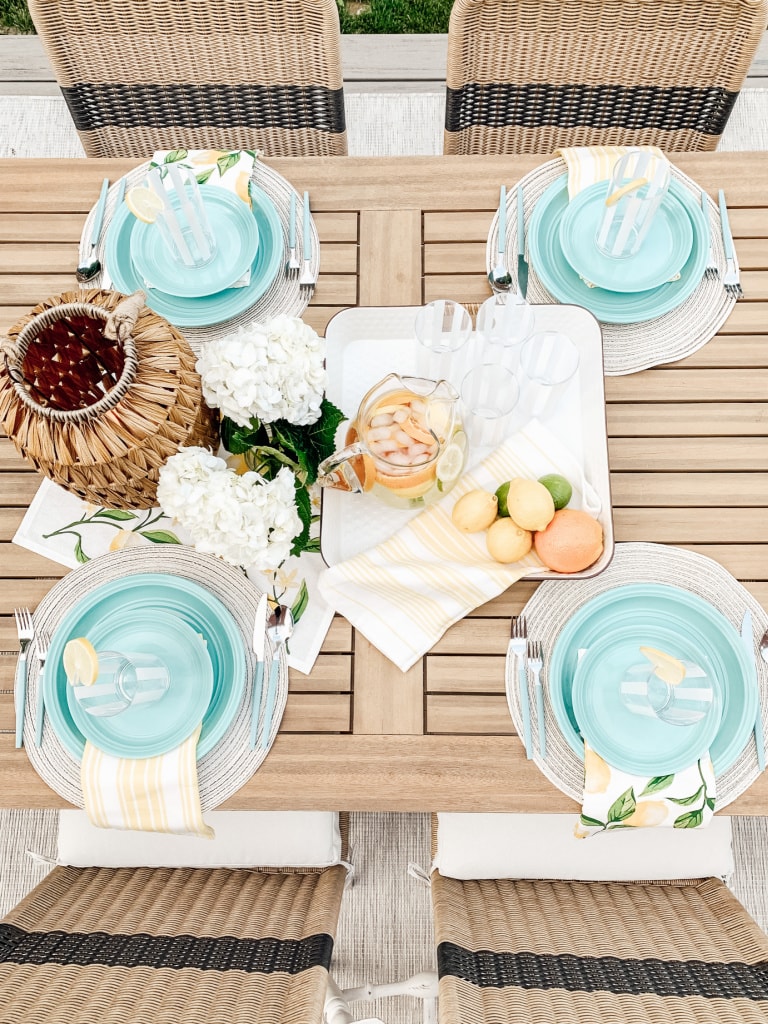 Lemon themed table setting