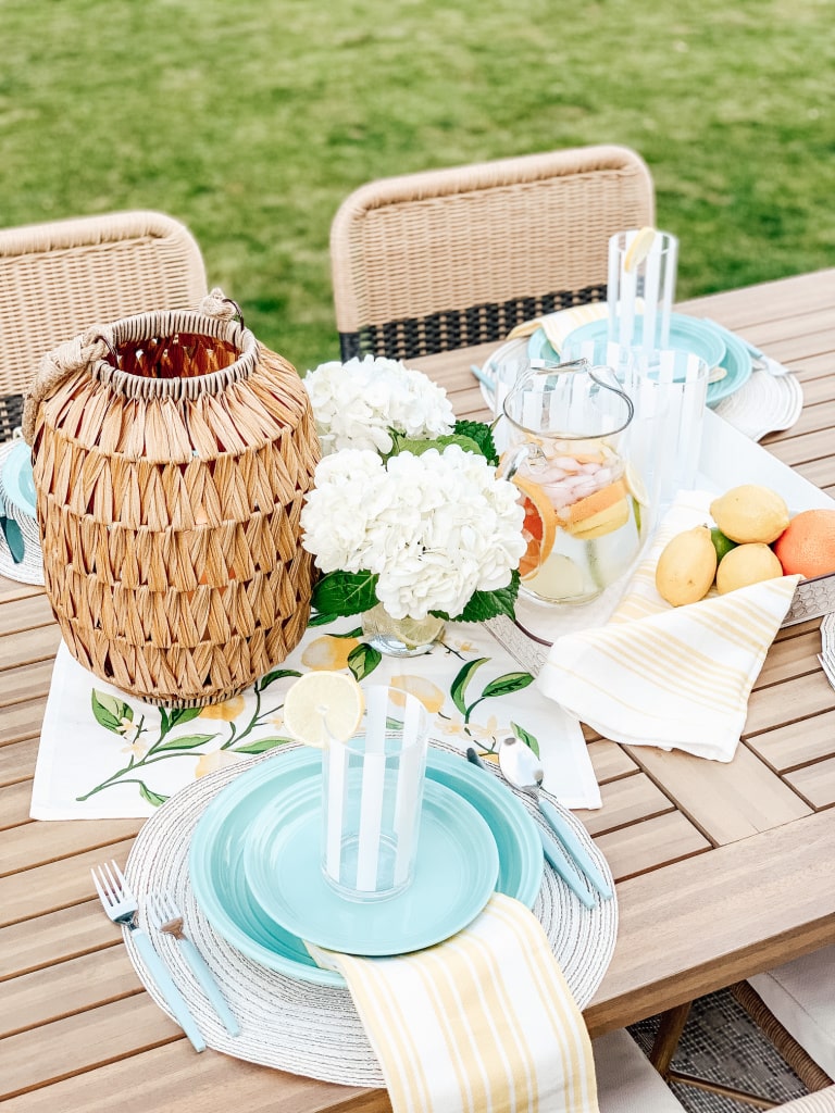 Simple Lemon Tablescape - Micheala Diane Designs