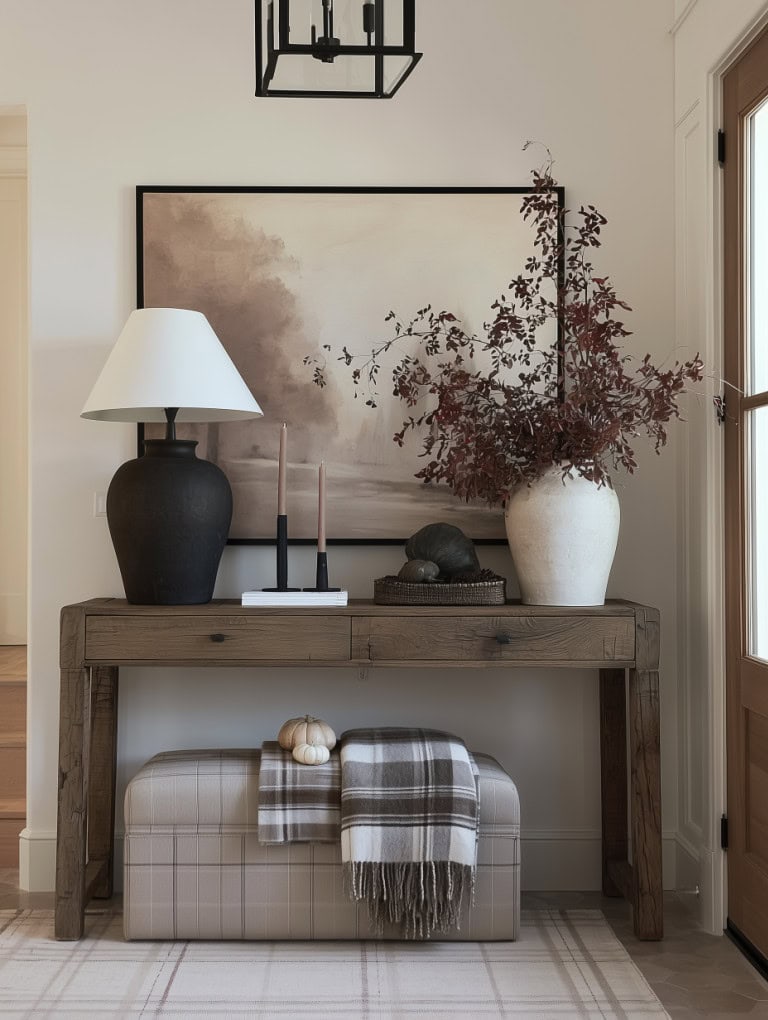 Neutral Fall Entryway Decor