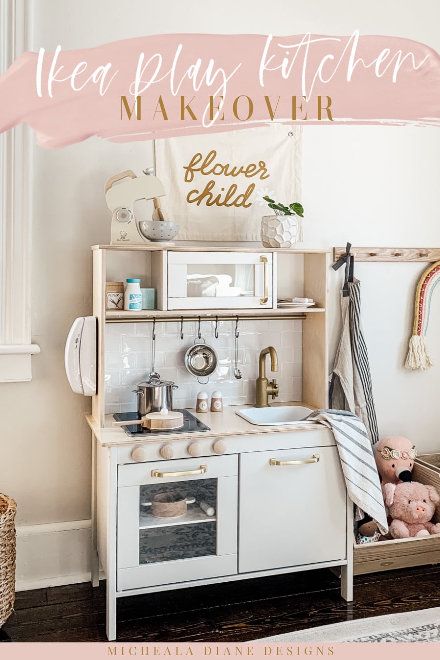 Ikea Play Kitchen Makeover - Micheala Diane Designs