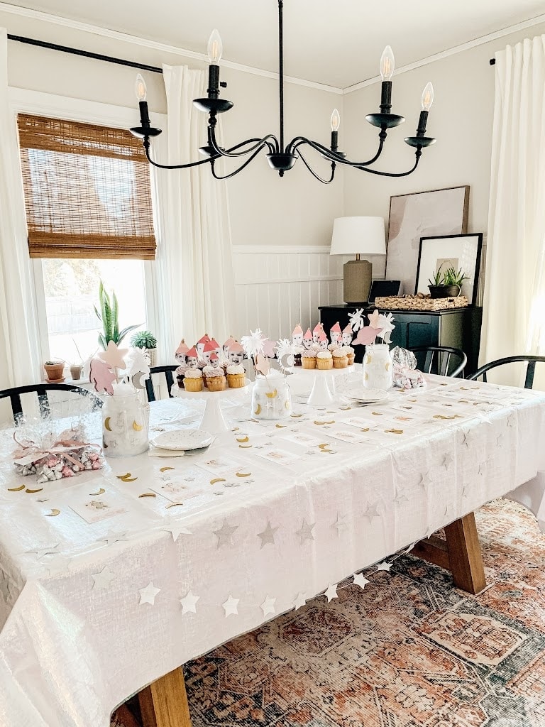 Dining room set up for party