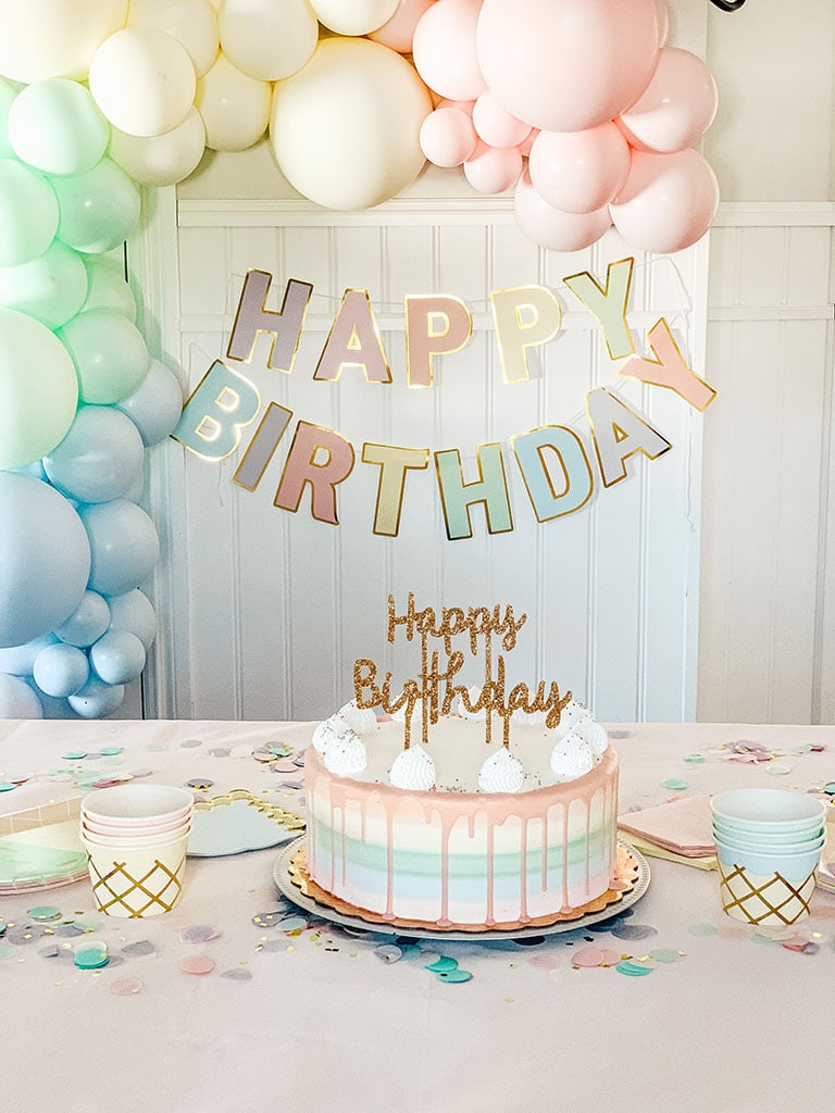 Two Sweet rainbow birthday cake