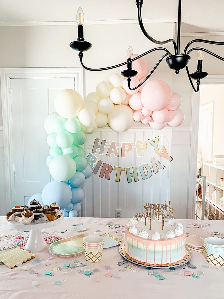 Pastel Balloon Arch Two Sweet Birthday Party