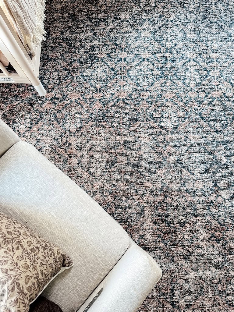 Nursery Rug Billie Oriental Ink / Salmon Area Rug