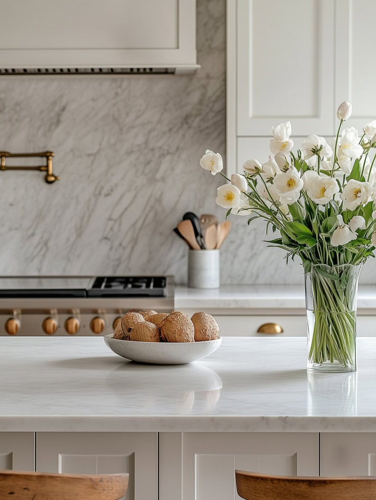 Spring Kitchen Fresh Flowers