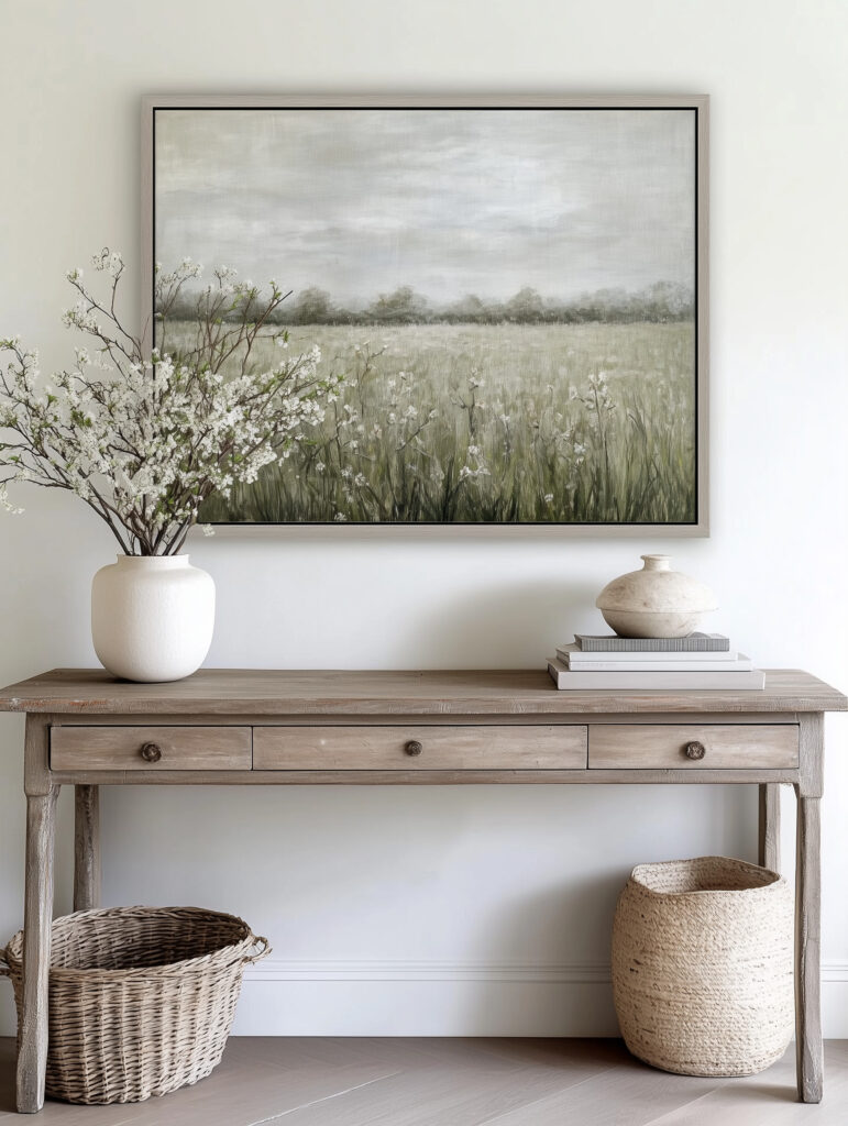 Spring Art above console table