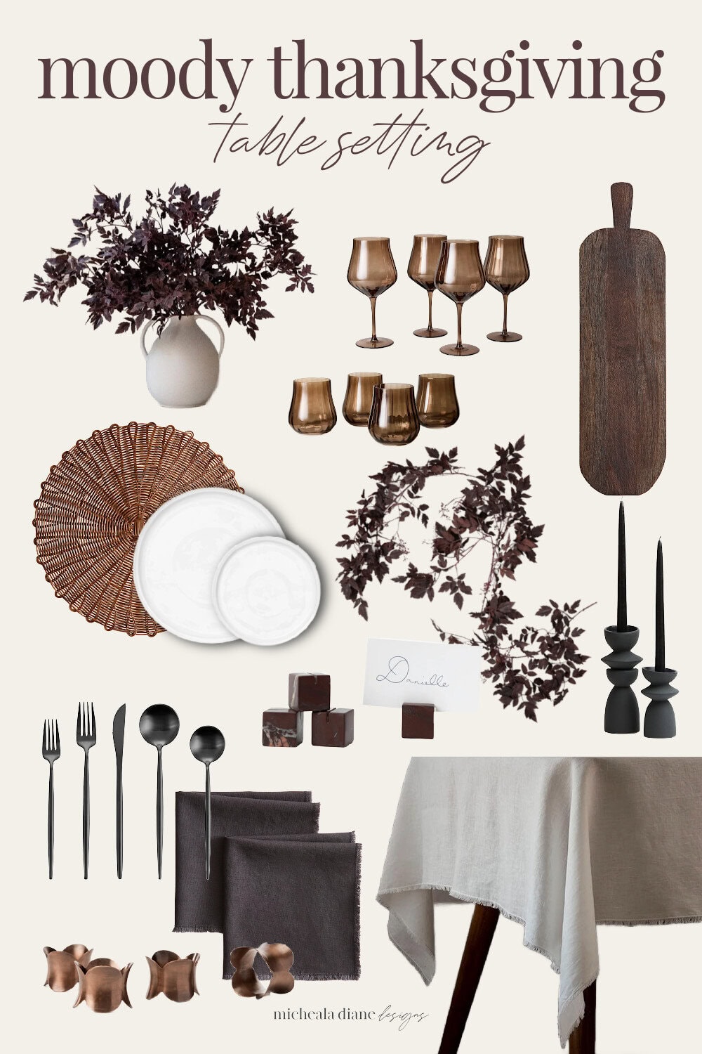 Moody Thanksgiving Table Setting