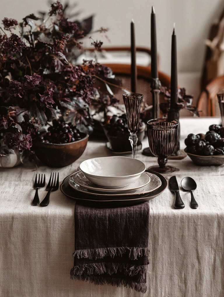 Moody Thanksgiving Table Setting