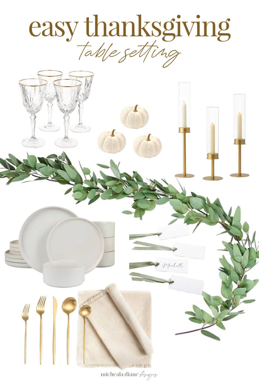 Easy Thanksgiving Table Setting