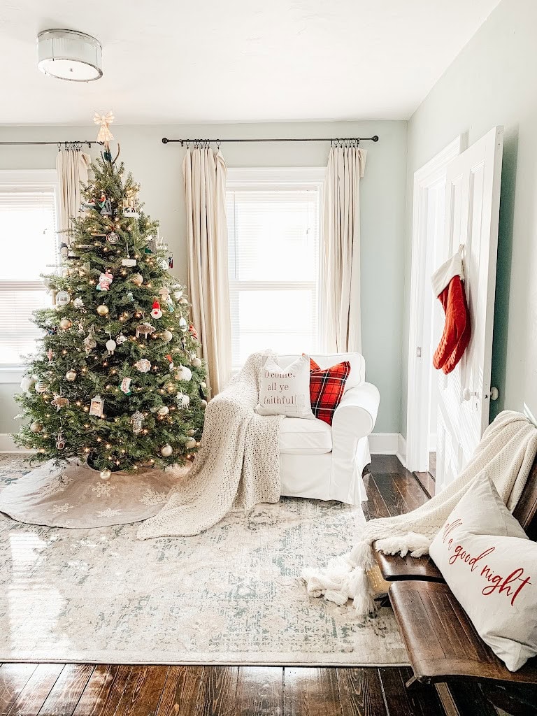 Decorating a Real Christmas Tree