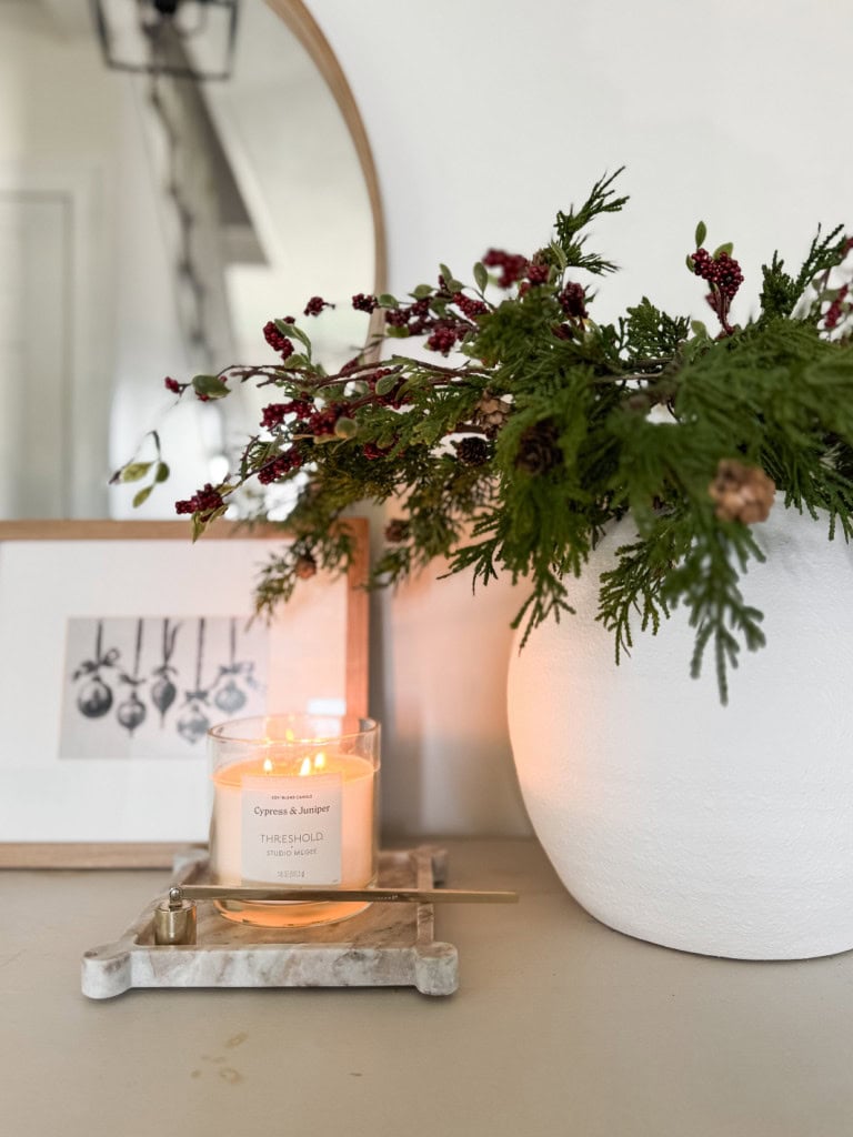 Red Berry Stems Christmas Entryway